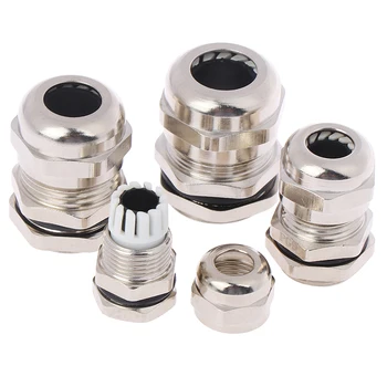 

1pc Stainless Stell Copper Nickel Plating Pg7 Pg9 Pg11 Pg13.5 Waterproof Connector Cable Gland For Fixing Cables