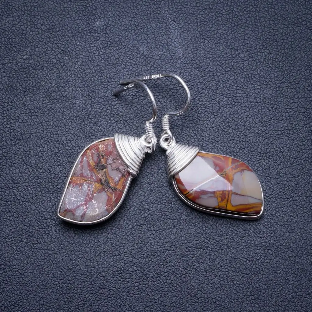 Natural Picasso Jasper Handmade Unique 925 Sterling Silver Earrings 1.75&quot X4311 | Украшения и аксессуары