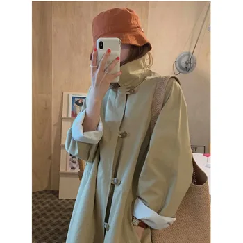 

The new spring return single 】 2020 tai good-looking sense of retro niche long dust coat female
