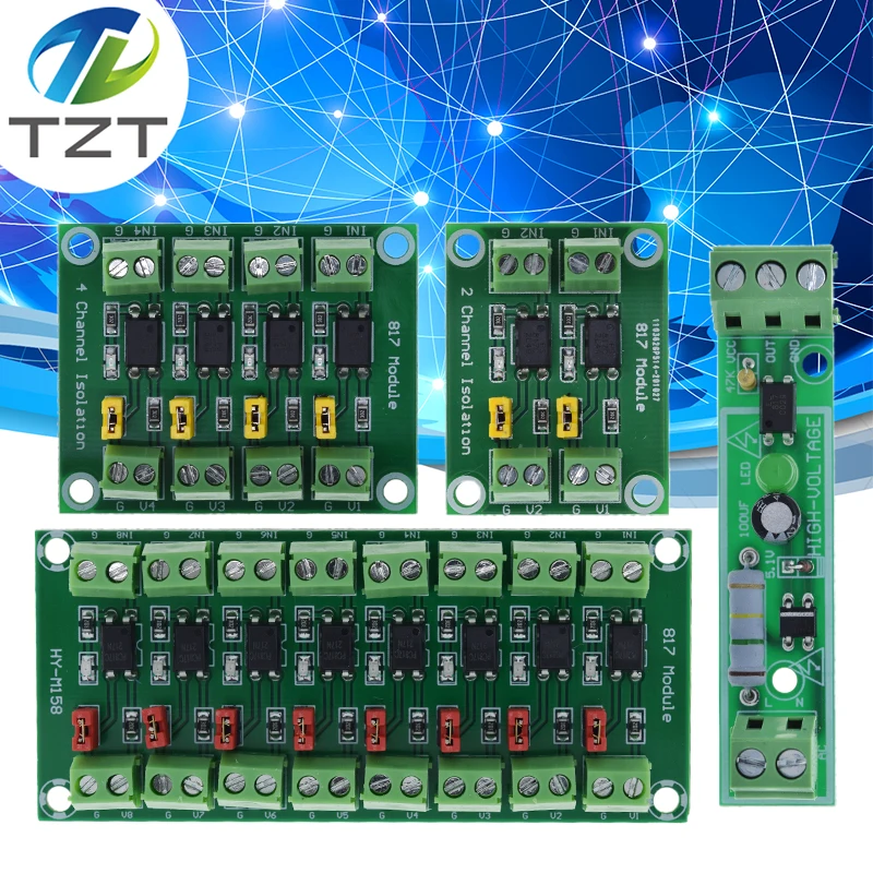 Carte D'Isolation Optocoupleur PLC 3.3V à 24V 4 Canaux - Conversion Niveau Signal