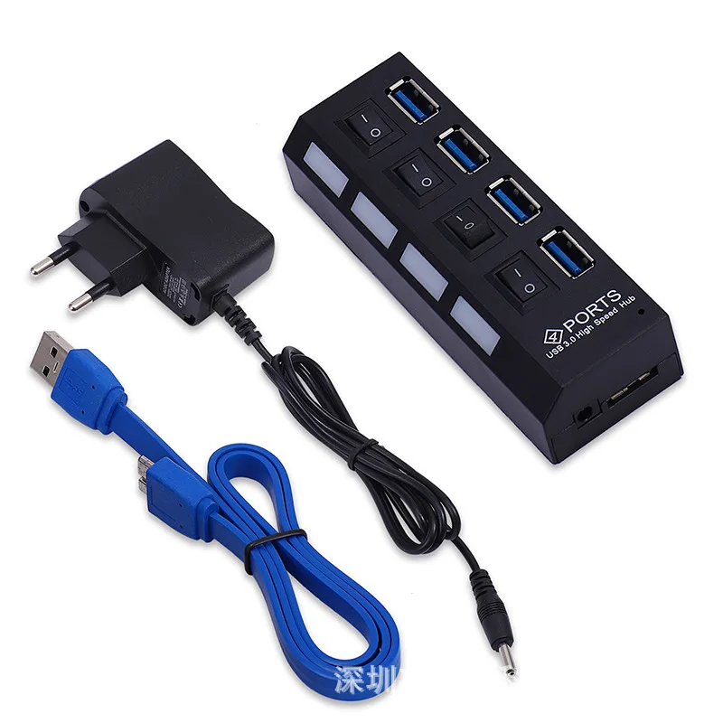 USB3.0 концентратор 4-портовый 3,0 разветвитель 3,0 концентратор с независимый переключатель ступицы 3,0 расширитель