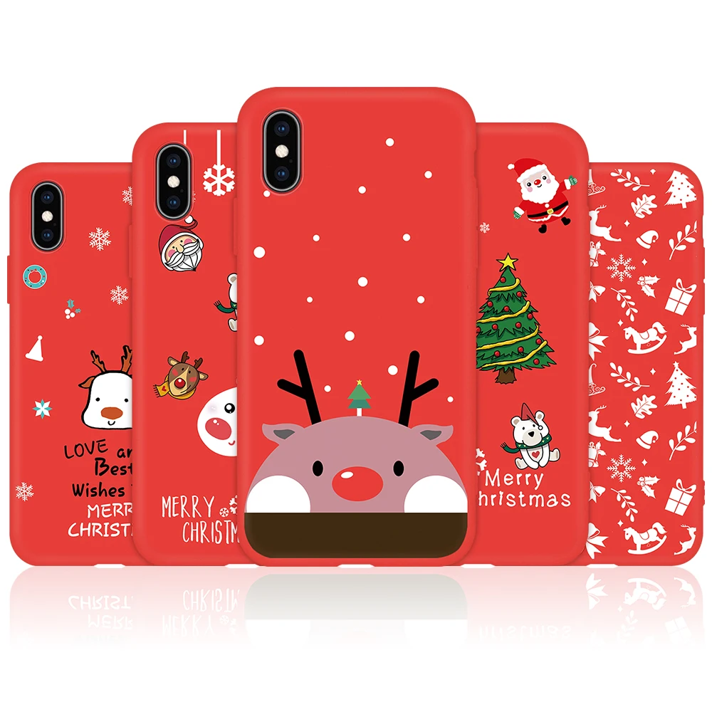 

Christmas Pattern New Year Gift Phone Case Cover for iPhone 11 Pro 11Pro Max XR X XS MAX Lovely Cartoon Silicone TPU Case Capa