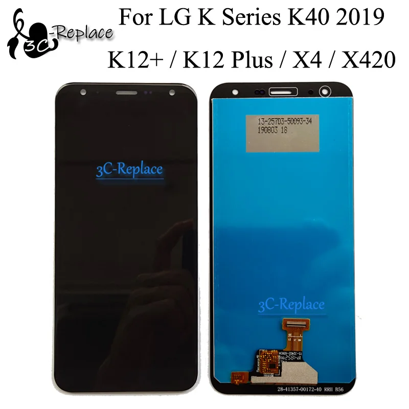 Черный 5 7 дюймов для LG серии K K40 2019 / K12 + Plus X4 (2019) X420 ЖК-дисплей Дисплей кодирующий
