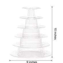 1x6 camadas redondo claro macaron macaroons torre pirâmide suporte rack casamentos novo