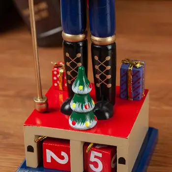 

Christmas Wooden Doll Decoration Nutcracker Soldier Jewelry 35CM Calendar Nutcracker for Christmas Home Decoration and Gift