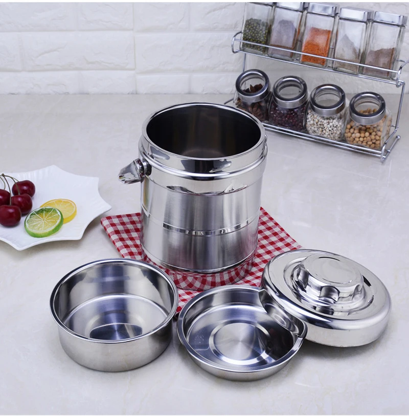 Stainless Steel Lunch Box Thermos Lunchbox School Student Bento Boxs Kids Adult Kitchen Bbq Tools Food Container Portable 7