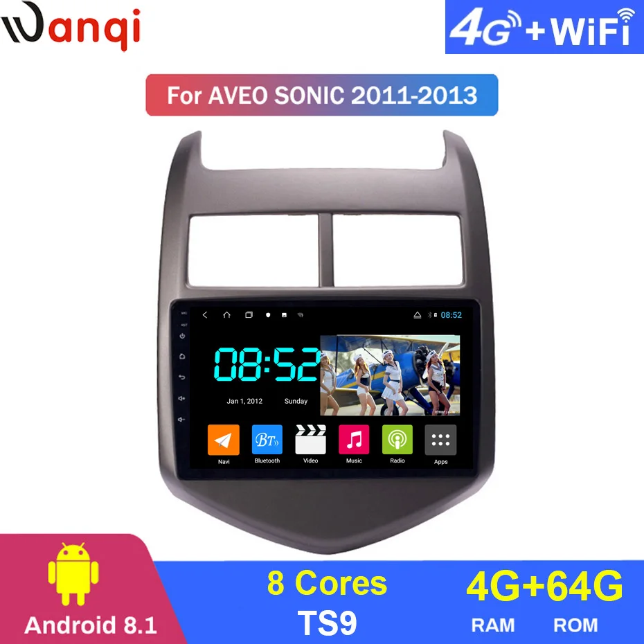 Best Android 8.1 CAR DVD 1din multimedia Navi system for Chevrolet Aveo 2011-2013 car gps navigation stereo head unit BT SWC WIFI 0