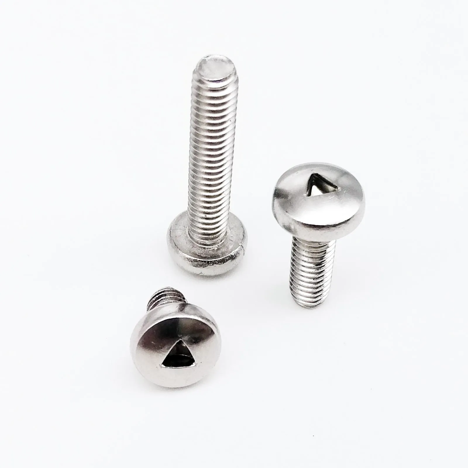 Tornillos M4 de acero inoxidable TA, cabeza redonda triangular, tornillo  antirrobo, longitud 6mm-20mm - AliExpress