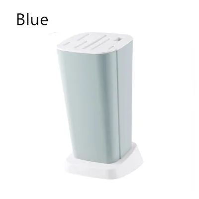 Blue Бытовой пластиковый держатель для ножей, кухонный нож, органайзер, подставки для ножей, для ножей, блок, инструмент, держатель для хранения, слив, кухонный гаджет - Цвет: Blue