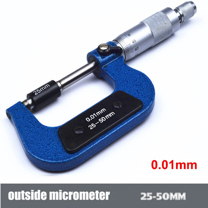 Color : 30020011 50 75MM WEI-LUONG tools 0-75MM 0.01 precision micrometer screw gauge screw-thread outside micrometer measuring tool Micrometer 