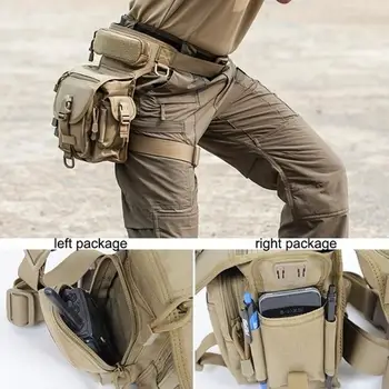 

Waist Backpack Military Waist Pouch Sports Bag Travel 210D Coated PU 800D Waterproof Oxford Diagonal Package Outdoor Leg Bag