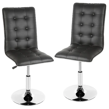 

2pcs/set Adjustable Simple Button Dining Chairs Dining Room Restaurant 3 Colors Modern Leather Bar Stools Home Furniture HWC