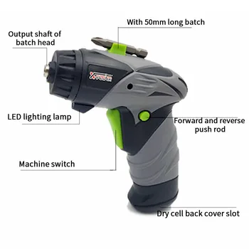 

Torque Adjustable Mini Replacement Parts Electric Cordless Screwdriver Set Power Tools Dry Battery Operated Anti Slip Handle