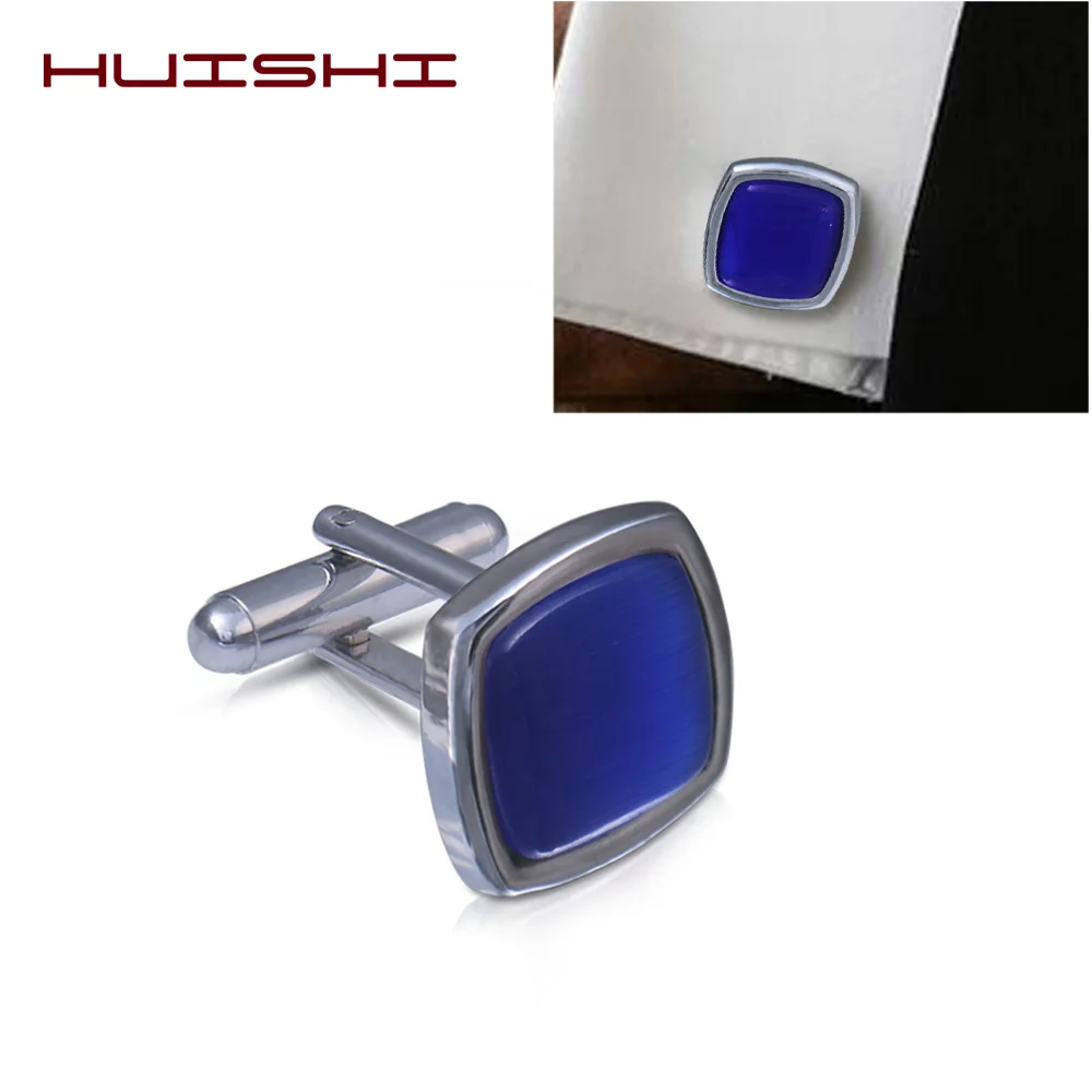 Mens Cufflinks Opal Stone Cats Eye Metal Rhinestone French Style For Mens Shirt