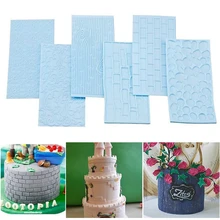 

2Pcs/Set Bark Walls Cake Mold Embossed Fondant Brick Wood Grain Bakeware Cutter DIY Mould Pastry Baking Cake Decorating Tools