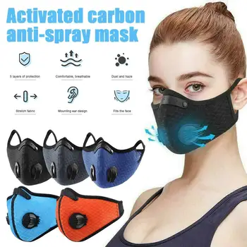 

Breathable Wind-proof Mouth Mask With Activated Carbon 5 layers Filters PM 2.5 Anti-pollution Running Cycling Face Mask