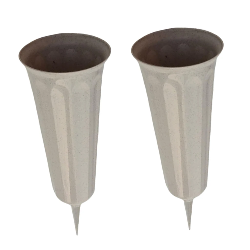2-Piece Flower Vase Cone for Graveside Memorial Vases Holder Fluted Memorial Grave Stake In Ground Flower Vases