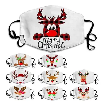 

Christmas Print Face Mouth Mask Reusable Breathable Washable Anti Dust Mask Multi-Purpose Face Cover Christmas Mask Decoration