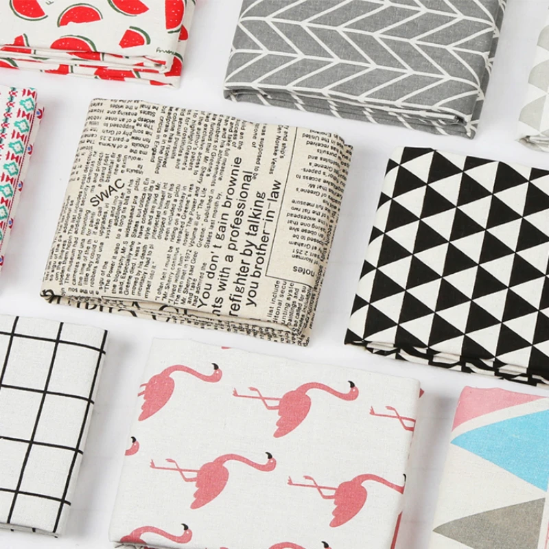 Хлопок и лен с принтом Ткань Скатерть диван занавес фон сумка ткань для DIY Материал 150*100 см