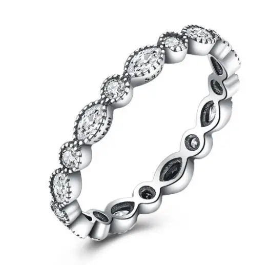Оригинальное 925 пробы Серебряное кольцо с логотипом, фирменное кольцо с кристаллом, кольца для женщин, подарок на свадьбу, хорошее ювелирное изделие - Цвет основного камня: 8