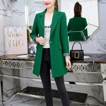 

OL Blazer Suit 2019 Spring Autumn Women's Blazer New Jackets for Women Suit European Slim Lapel 3 Colors Pluse Size Blazer