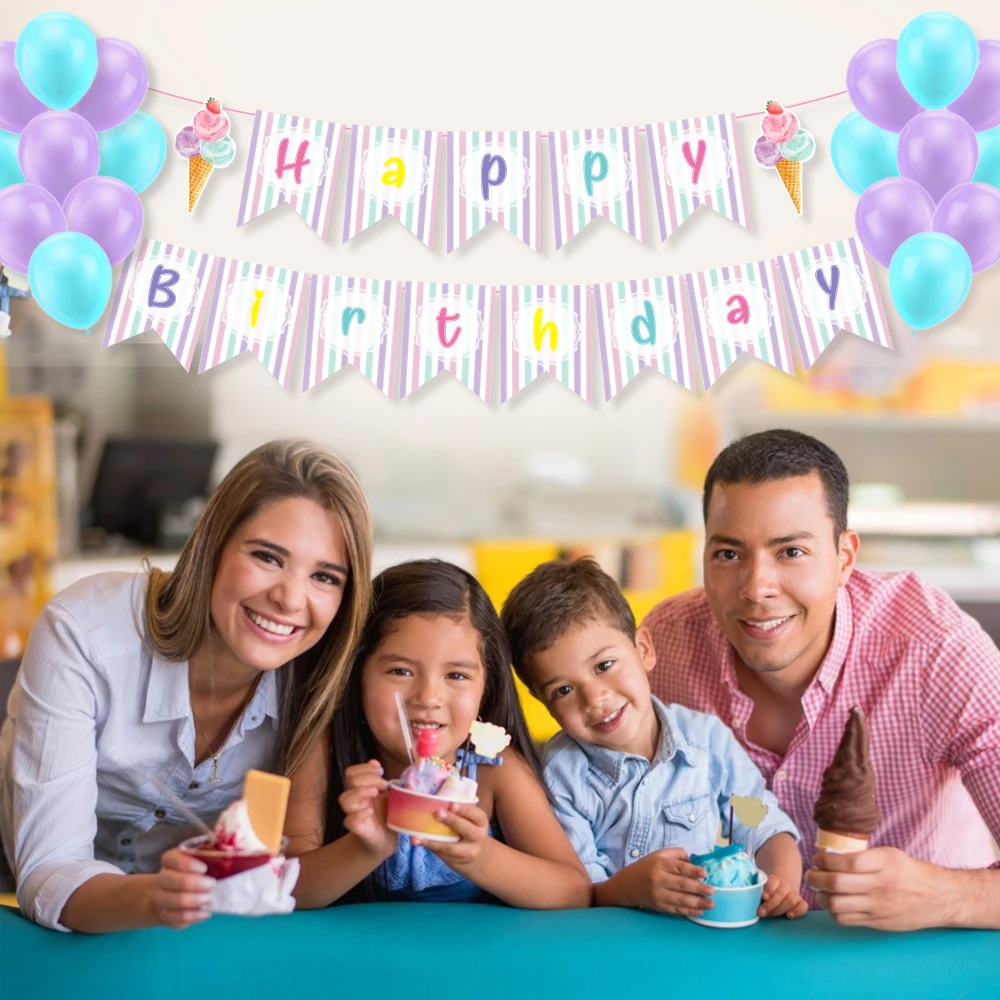 Baby Shower мороженое Баннер на день рождения украшения для вечеринок своими руками