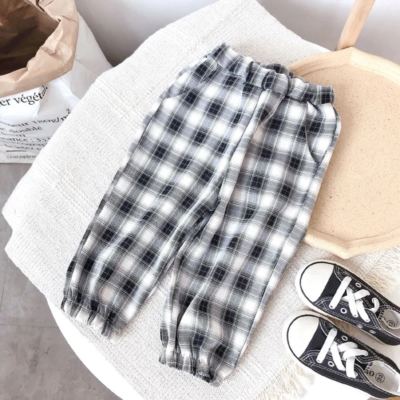 2020 Girl Autumn Plaid Casual Pant Baby Kids Children Trousers | Детская одежда и обувь