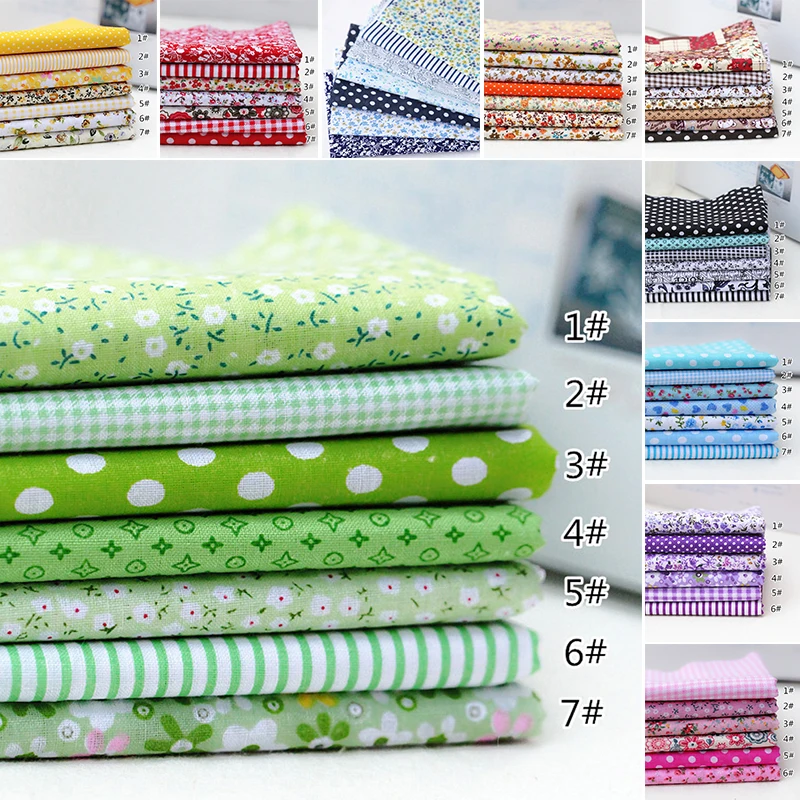 Cotton Fabric 7pcs/set 25cmx25cm for DIY Sewing