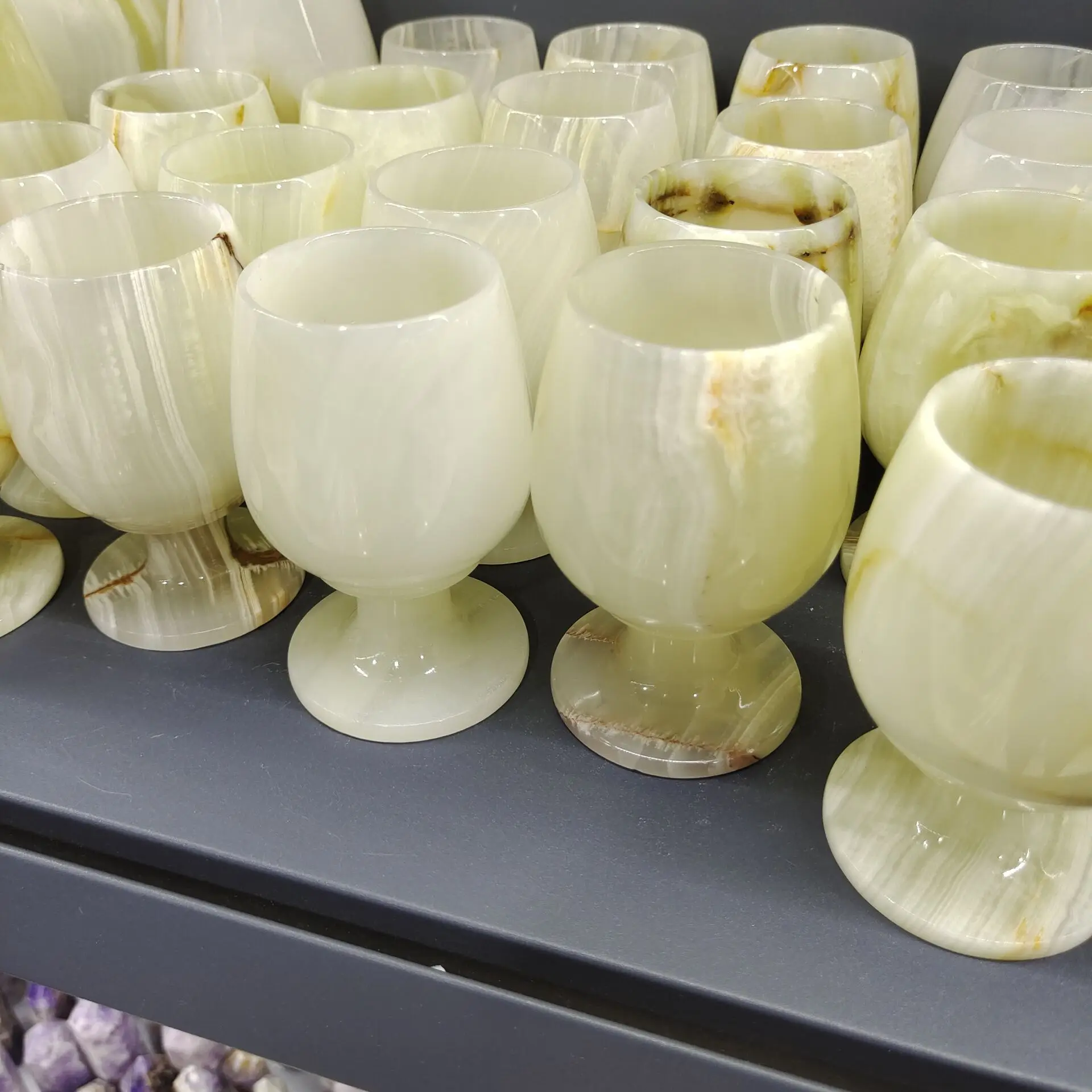1pcs Natural Stones Cup Wine Glass Afghanistan Jade Stones Agate Wedding Toasting Glasses Drink Cup Party Marriage Wine Cups 3