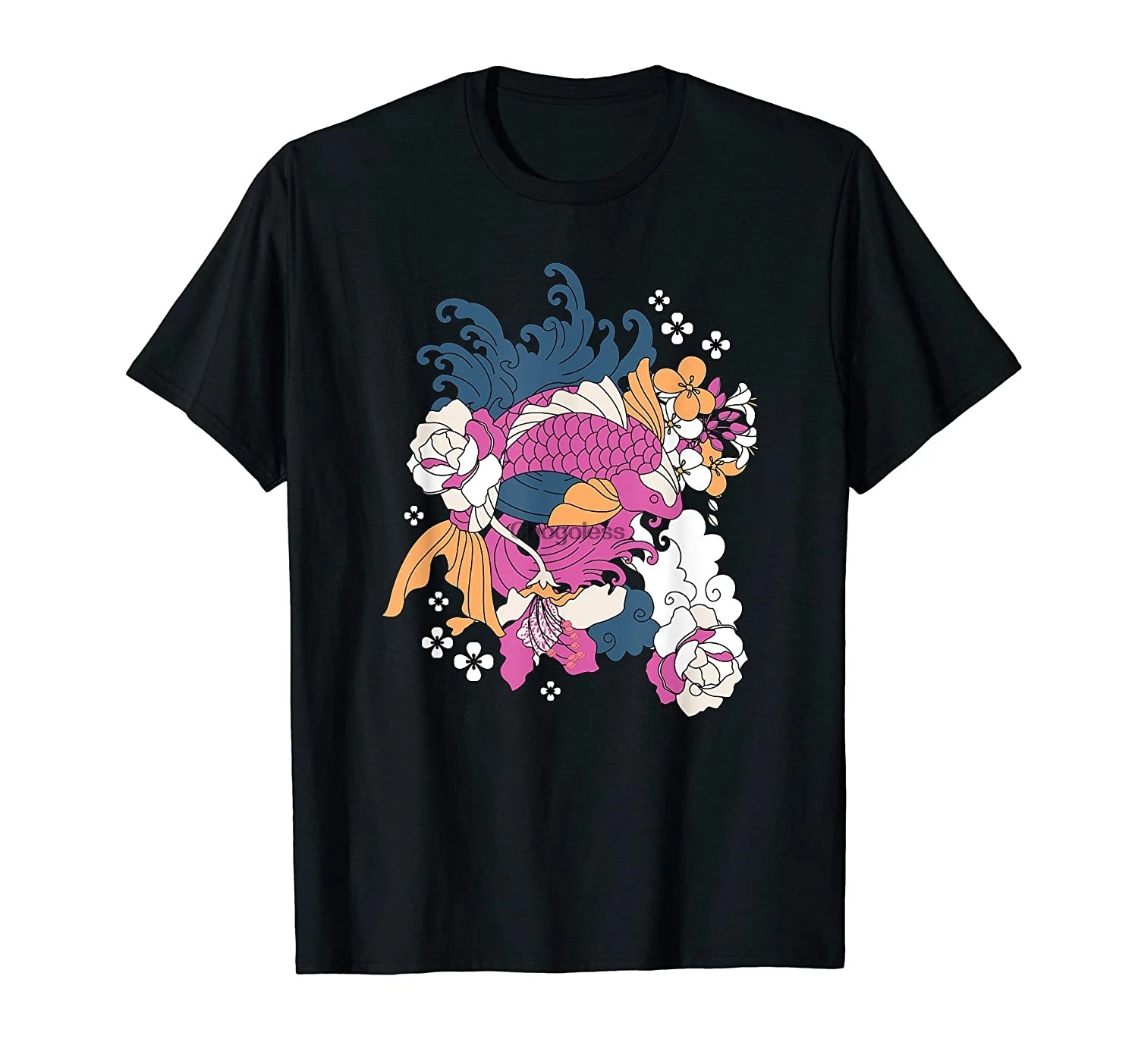 Koi Fish Japanese Art-Work Oriental Floral Animal Lover Gift T-Shirt |