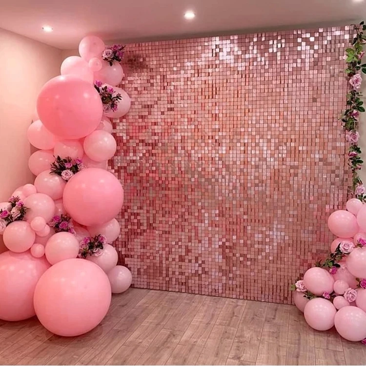 2Pack Little Square Foil Curtain Backdrop Bachelorette Party Backdrop Sequin Decorative Curtains Wedding Birthday Party Decor birthday backdrop,party backdrop curtain,party decoration,party supplies