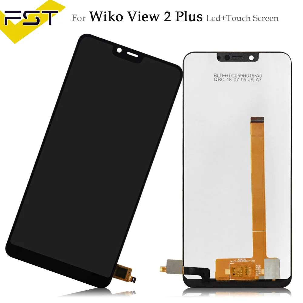 Для Wiko View 2/View 2 Pro/View 2 Plus ЖК-дисплей+ сенсорный экран дигитайзер Аксессуары для мобильных телефонов+ Инструменты - Цвет: Black View 2 Plus