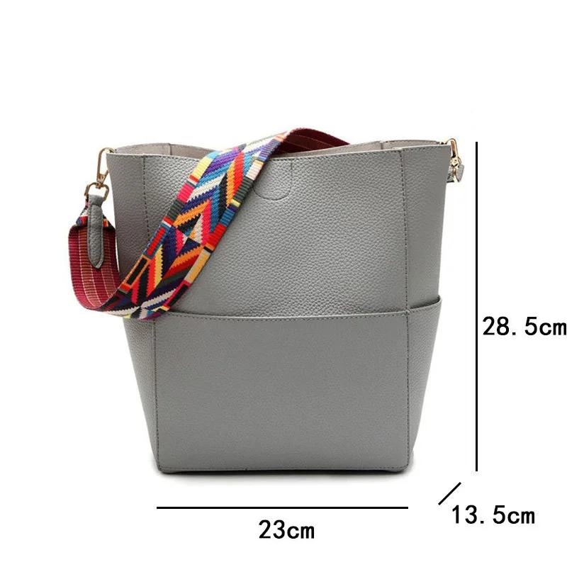 Brand Designer Women Leather Handbag and Purse Large Capacity Colorful Strap Shoulder Crossbody Bags Totes