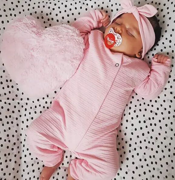 Emmababy, 2 предмета, Одежда для новорожденных девочек и мальчиков, осень-весна, Вязаный комбинезон на пуговицах, твердые наряды, комплект