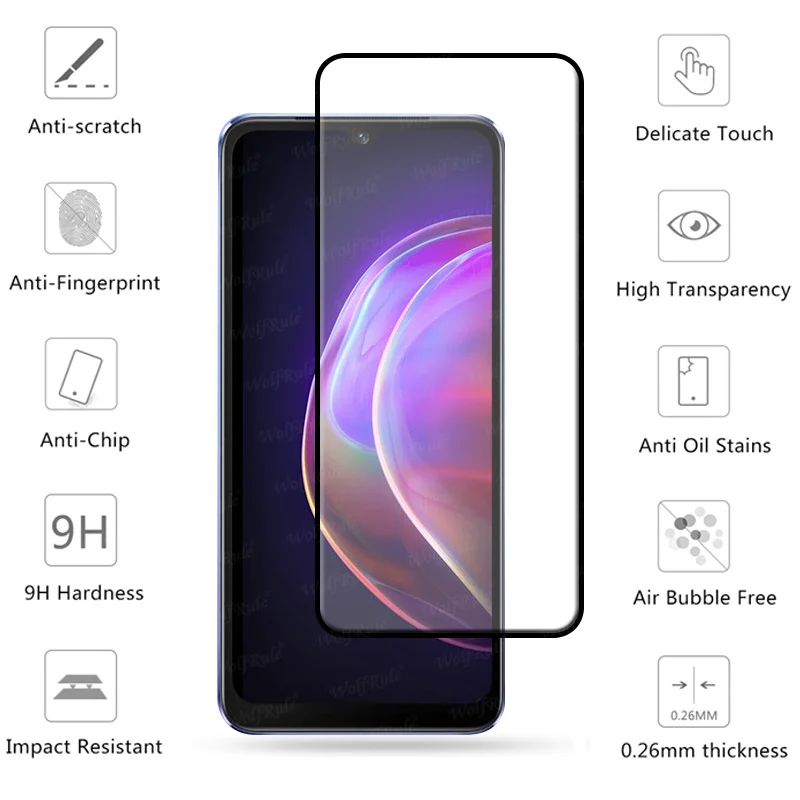 mobile protector 4-in-1 For Vivo V21 Glass For ViVo V21 Tempered Glass Full Protective Screen Protector For Vivo V20 V20 SE V21 V21E Lens Glass phone glass protector