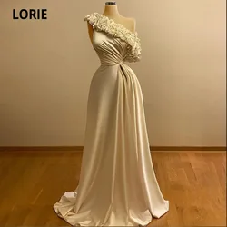 LORIE African Evening Dress Arabic One Shoulder A-Line Prom Gown Elegant Formal Satin Custom Made Party Celebrity  Dresses 2021