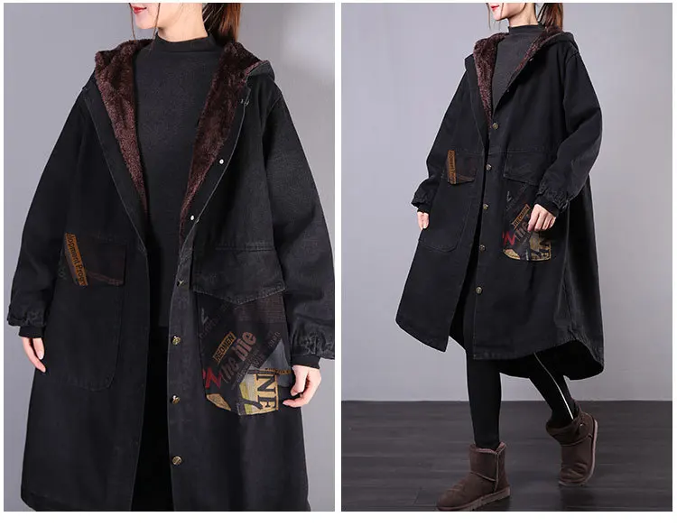 Max LuLu, корейская мода, женские теплые длинные парки, женские зимние куртки с капюшоном, стеганые пальто, винтажная джинсовая одежда размера плюс
