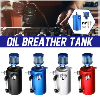 

0.5L Black Blue Silver Red Oil Catch Tank Can Reservoir Breather Blue Filter Alloy Car Racing Engine AN6