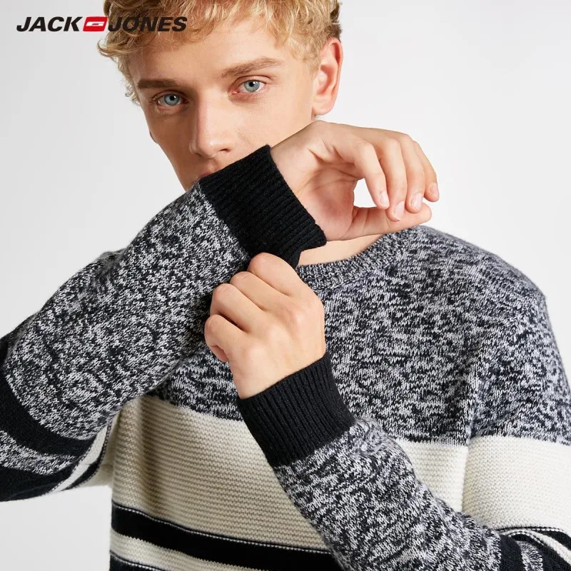 JackJones мужской полосатый свитер пуловер Топ Мужская одежда 218325517