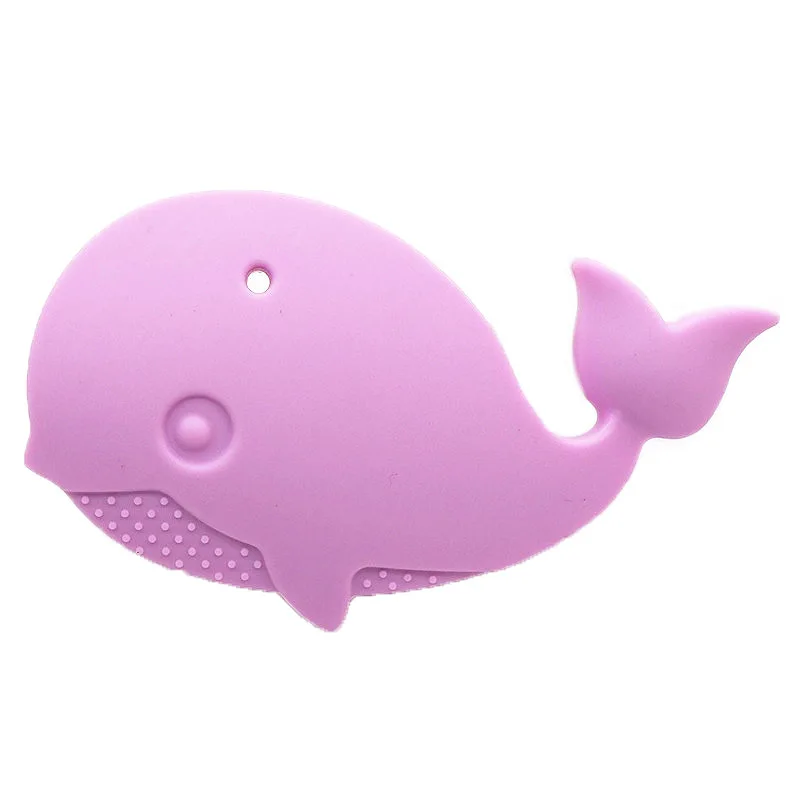 Lilac Chenkai 10 шт. Детские Силиконовые Прорезыватели в форме Кита BPA Free Cut животные прорезывание зубов DIY Bady уход за зубами обучающие игрушки для детей - Цвет: Lilac