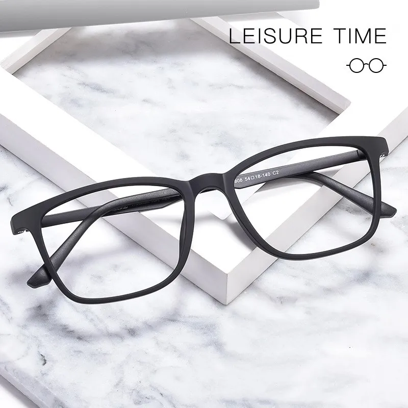 YIMATUILI Men's Ultra Light Pure Titanium Optica Eyeglasses Frame Comfortable Square High Quali TR90 Glasses For Vision Y8808