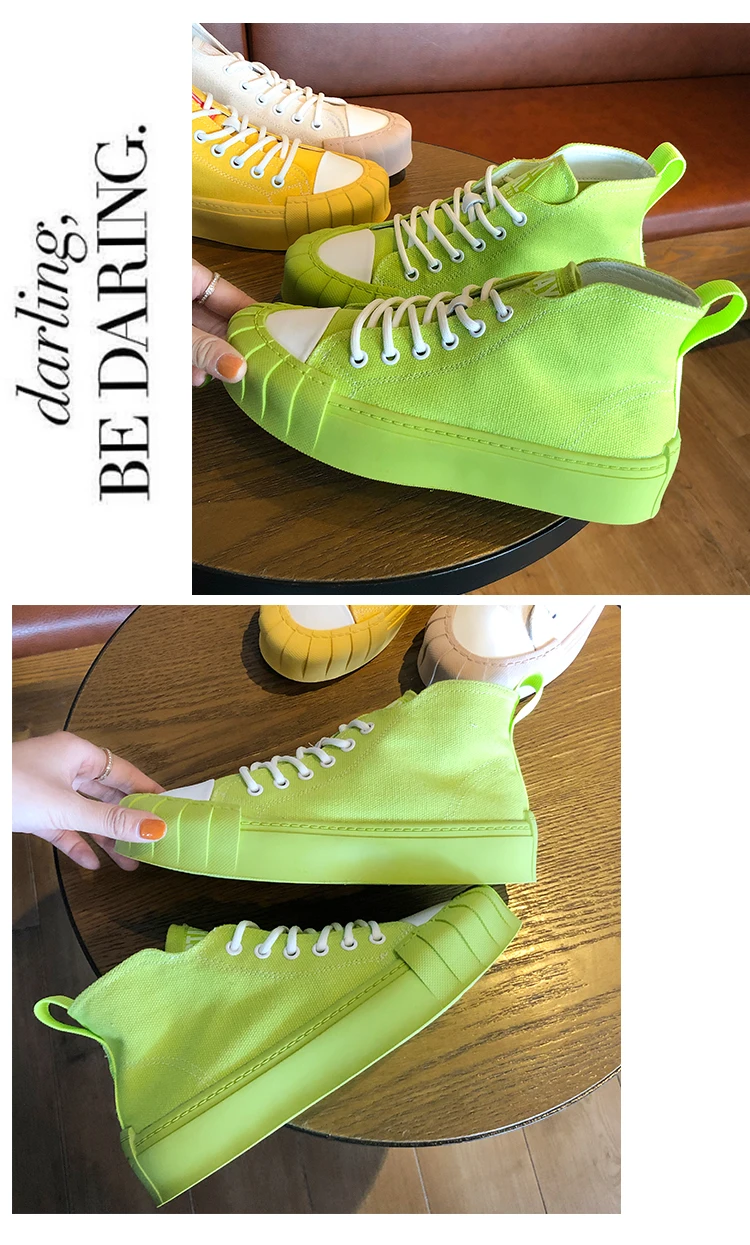 High Quality Classic Women White Canvas Shoes Spring Autumn High Top Women Platform Vulcanized Shoes Female Flat Casual Shoes