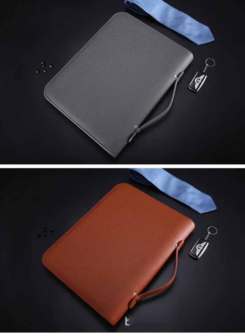 A4 Padfolio папка для шкафа, роскошная Папка-органайзер, держатель для бизнес-колец, портфель на молнии, спиральный блокнот