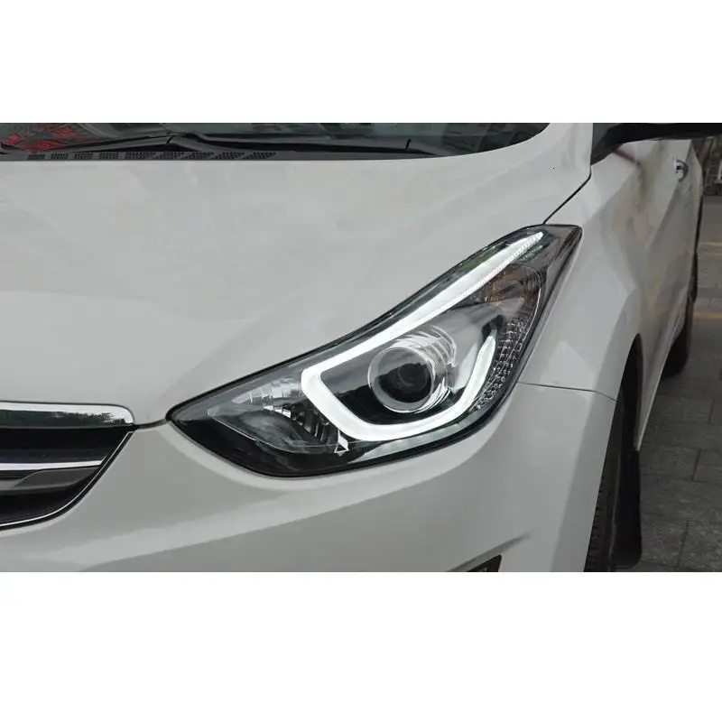 Запчасти лампы Luces Para Drl Авто боковой сигнал поворота ходовые Автомобильные светодиодные фары Задние Автомобильные фары в сборе для hyundai Elantra