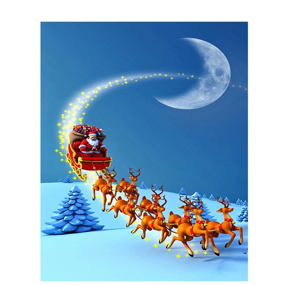 AZQSD-Diamond-Painting-Santa-Picture-Of-Rhinestones-Diamond-Embroidery-Winter-Christmas-5d-Diamond-Art-Full-Kits