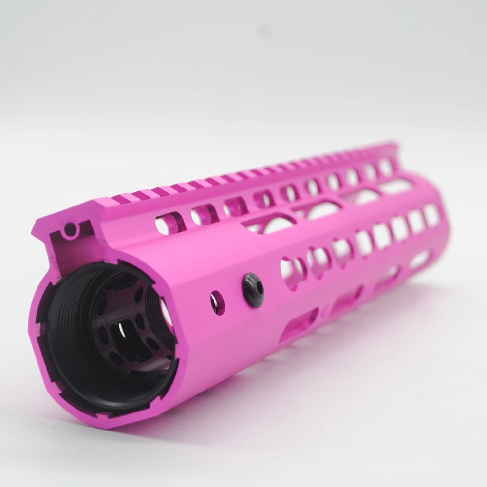TriRock 9 ''дюймовый Keymod Handguard Rail Free Float Picatinny Монтажная система с алюминиевым/стальным бочком Nut_Pink цвет анодированный
