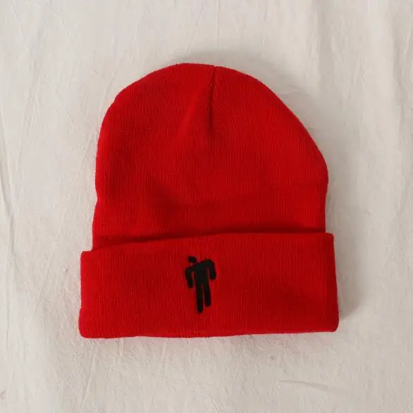 red women's hat autumn and winter new Billie Eilish knit hat headdress hip hop hat wool hat Europe and America men and women - Цвет: red
