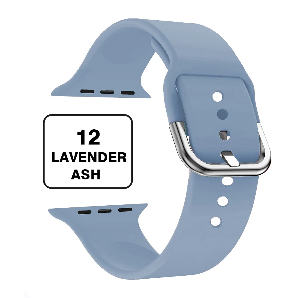 Band for Apple Watch 4 40mm 44mm Soft Silicone Sport Breathable Bracelet Strap for iWatch Series 5 4 3 2 1 correa 38mm 42mm - Цвет ремешка: Lavender ash