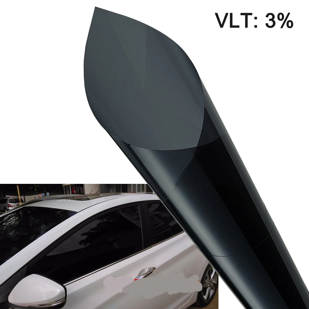 75 см * 30 м/20 &quotТонирующая пленка для окна автомобиля Супер Темно черная Солнечная