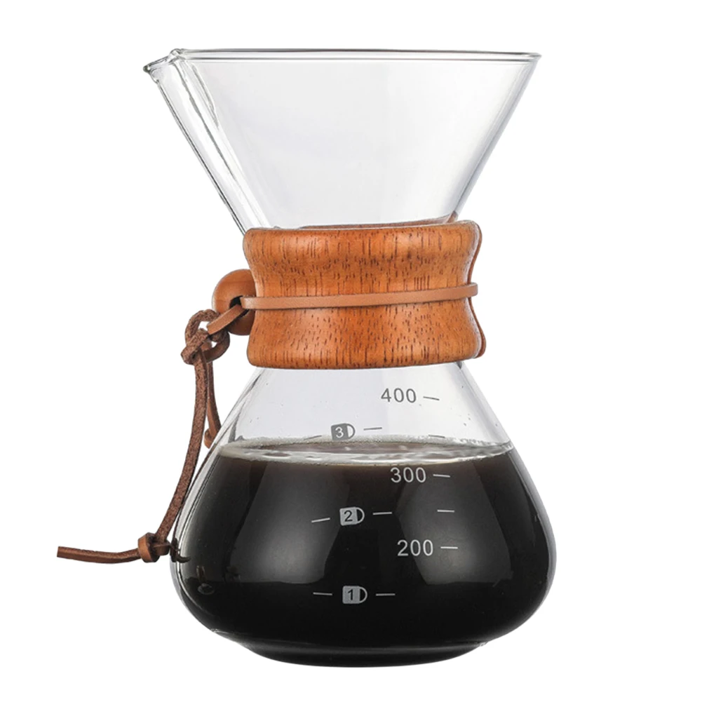 Залейте над кофеварка с боросиликатным стеклом ручной кофейник с воронкой пивоваренной MK - Цвет: 400ml